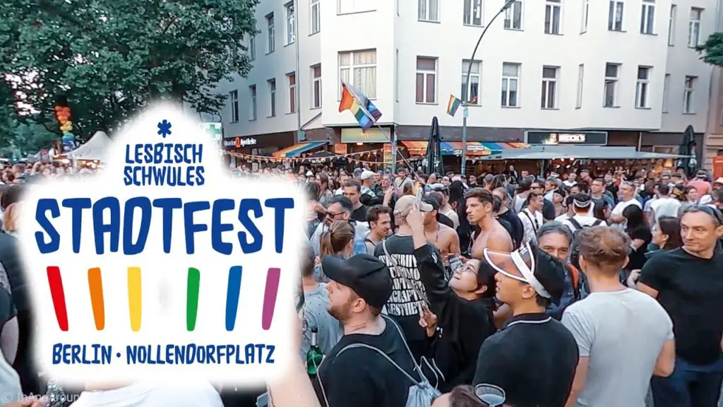 People gathering in Berlin Lesbian & Gay City Festival.