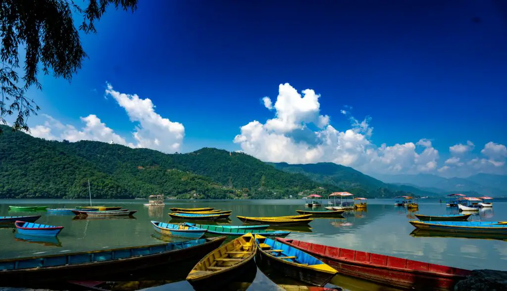 A picture of boats in Nepal.